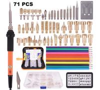 Kit De Combustion Du Bois À Température Réglable, 71 Pièces, Fer À Souder, Soudage Du Bois, Gaufrage, Sculpture, Stylo Pyrogravure