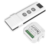 Kit de commande de volet roulant sans fil - Interrupteur sans fil pour volets roulants - Montage facile - Portée jusqu'à 100 m - 2200 W - Blanc