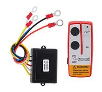 Kit de commutateur de télécommande sans Fil pour treuil Universel avec récepteur pour Camion 12 V 24 V ATV SUV Rouge, système de contrôle Longue portée de 75 Pieds avec Circuit (Rouge)