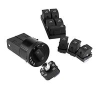 Kit de commutateur de voiture, 6 pièces Kit de commutateur de commande principale de fenêtre de miroir de phare de voiture pour A4 B6 B7 2002-2008 remplacement de commutateur de voiture