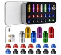 Kit de comparaison de calibres et de la distance entre les balles et les cartouches avec 14 inserts et 6 bagues pour le rechargement des calibres .17 à .45 Color 2