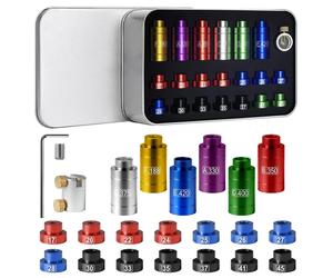 Kit de comparaison de calibres et de la distance entre les balles et les cartouches avec 14 inserts et 6 bagues pour le rechargement des calibres .17 à .45 Color 2