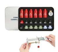 Kit de comparaison de jauge de balle et d'espace de tête, kit de comparaison d'espace de tête | Équipement de rechargement de balles - Kit comparateur de balles avec 14 inserts et 6 bagues, outil de r