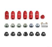 Kit de comparateur en aluminium - Outil de rechargement - 14 inserts à code couleur - Design à double vis - Mesure la profondeur d'assise de 0,17 à 0,45 mm - Avec clé ergonomique - Pour chasseurs