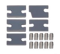 Kit de compatibilité d'ailerons de planche de surf pour boîte d'ailerons FCS2 - Ajusteur d'aileron de queue en plastique et métal avec boulons, lot de 5, bleu foncé