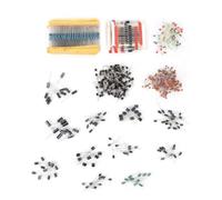 Kit de Composants Électroniques 1390PCS, Résistances, Condensateurs Électrolytiques et Céramiques, Diodes LED et Transistors - Matériaux en Silicium, Ensemble Polyvalent pour DIY