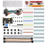 Kit de composants électroniques amusants 480 pièces 37 valeurs avec module d'alimentation, fil de démarrage, platine d'expérimentation 830 points d'attache, potentiomètre de précision, résistance