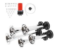 Kit de compresseur d'air pour voiture, klaxon à Air Musical, trompette forte, 130db, 12V, pour camions, bus, bateaux, alliage d'aluminium chromé, 5 pièces