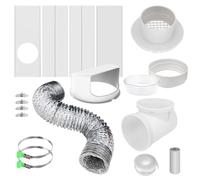 Kit de conduit de fenêtre - Kit de fenêtre d'aération de sécheuse | Kit d'aération de sécheuse intérieure pour sécheuse électrique | Tuyau d'échappement | Connecteur de sèche-linge pour fenêtre coulis