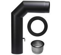 Kit de conduit de poêle 130 mm, raccordement au-dessus - noir - Reuter Ferrum