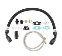 Kit de conduite d'huile Turbo 3 pièces (retour de vidange + alimentation + bride de bouchon de casserole)-pour Turbo T3/T4/T04E/T60/T70 noir