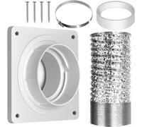 Kit de connecteur d'aération pour sèche-linge - Système de connexion rapide - Joint hermétique en EVA - Tuyau flexible en aluminium de 8 m de long et composants d'installation