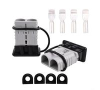 Kit de connecteur d'alimentation de batterie 350 A à connexion rapide pour câble 2/0 AWG, treuil remorque 12 V-36 V CC avec bottes en caoutchouc, bornes en cuivre plaqué argent pour chariot élévateur