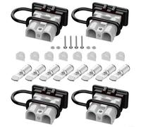 Kit de connecteur de batterie haute performance évalué à 50 A avec protection contre la poussière et plusieurs bornes (gris)