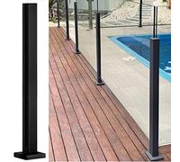 Kit de connecteur de poteau de garde-corps coupe-vent pour terrasse de 10/12 mm d'épaisseur, système de support de clôture de piscine, 85 cm de hauteur, couleur des poteaux