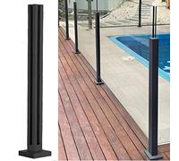 Kit de connecteur de poteau de garde-corps coupe-vent pour terrasse et clôture de piscine de 10/12 mm d'épaisseur, système de support de balustre de 22,9 cm de hauteur