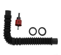 Kit de connecteur de seau d'eau de pluie extérieur avec tube de connecteur en plastique réglable et anneaux en caoutchouc étanches, comprend un foret pour une installation efficace de la pluie