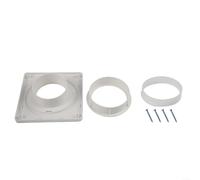 Kit de connecteur rapide pour grille d'aération de séchage, mécanisme de verrouillage par torsion - Tube sécurisé de 10,2 cm pour plaque murale blanche de 17,8 x 17,8 cm - Installation rapide sans