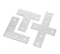 Kit de Connecteurs D’angle en Aluminium Argenté, Formes L T Croix | Support Haute Résistance, Peu Déformable et Peu Pliable, pour Cuisines et Étagères, Usage Industriel