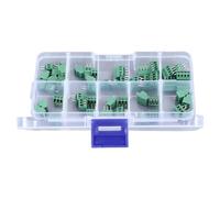 Kit de connecteurs de bornes à vis 50pcs 2P 3P 4P Assortiment de borniers à montage sur PCB, pas de 2,54 mm, matériau ABS pour projets électroniques DIY