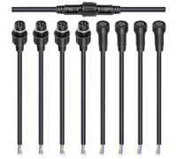 Kit de connecteurs de câble étanches à 4 broches, connecteurs mâles femelles 16 AWG 28 cm avec joint étamé pour câbles imperméables bricolage (lot de 4 noirs)