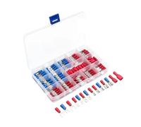 Kit de connecteurs de câbles électriques, assortiment de bornes à sertir, pelle à sertir, anneau isolé, fourche, jeu de cosses à bout(140PCS)