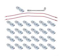Kit de connecteurs de corde PE pour fil de clôture électrique - Lot de 25 colliers de serrage en acier galvanisé avec fils en silicone et cuivre et outil de serrage de manchon, Compat