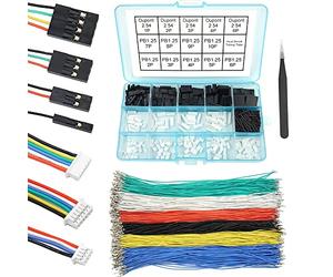 Kit de connecteurs et câbles PB1.25 vers Dupont 2,54 mm compatible avec les connecteurs Molex PicoBlade 1,25 mm pas de fils de 20 cm