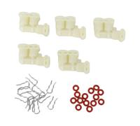 Kit de connecteurs fluides en forme de F, adaptés aux machines à café Jura, 5 connecteurs, 15 pinces, 15 anneaux en Silicone
