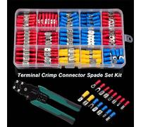 Kit de connecteurs mâle et femelle à fiche plate de 2,8 mm, 4,8 mm, 6,3 mm, 15 pièces de bornes à sertir, connecteurs électriques comprenant des connecteurs à fiche plate, anneau, fourchette Pince sim