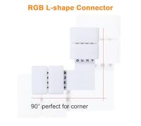 Kit de connecteurs pour bande lumineuse LED RVB, sans soudure, encliquetable, installation facile, design polyvalent, connecteur double tête en forme de L et en forme de T pour