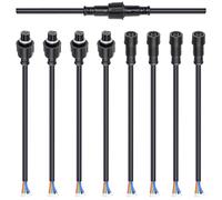 Kit de connecteurs pour câbles imperméables à 5 broches, connecteurs mâle femelle 22 AWG 28 cm avec joint étanche pour câbles imperméables à faire soi-même (lot de 4 noirs)