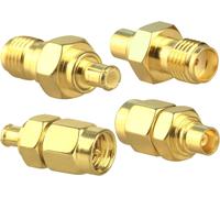 Kit de connecteurs RF SMA vers MCX Convertisseur Adaptateur SMA vers MCX pour antenne WiFi/Radio/Réseaux/Routeur WiFi/GPS/Telecom Kit de connecteur SMA Pack de 4