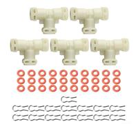 Kit de connecteurs thermobloquants d'eau Saeco - Raccord de tube en T avec joint et collier de serrage pour anneau pour machines à café entièrement automatiques - Pièces de rechange accessoires