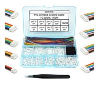 Kit de connecteurs ZH 1,5 mm et câbles en silicone pré-sertis 28 AWG compatibles avec le connecteur JST ZH 1,5 - Adaptateur de câble avec boîtier à 2/3/4/5/6/7/8/9/10 broches et une longueur de fil de