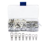 Kit de connexion de borne de fil, Kit de borne électrique, Connecteur de câble à anneau portable - Kit de connecteurs d'extrémité à vis pour le marquage de câbles électriques, Cuivre étamé