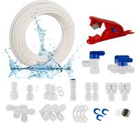 Kit De Connexion Du Réfrigérateur,15M Tuyau D'Alimentation En Eau 1/4"" 6,35Mm Avec Raccord De Connecteur Compatible Avec Plupart Des Types De Réfrigérateurs Et Congélateurs[LAV1743]