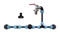 Kit De Connexion Ibc 3 Réservoirs, Set Raccord Ibc En Parallèle Pour Cuves Ibc 1000l Et Tonneaux De Pluie Robinet Laiton Col De Cygne 3/4” Vanne D’arrêt Raccords De Tuyau, Pour Arrosage Jardin