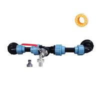 Kit De Connexion Pour Deux Tonneaux D Eau De Pluie Robinet Laiton Nickelé Raccords Pe Pour Transfert D Eau Cuve Ibc Et Arrosage Jardin (A)
