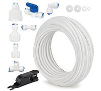 Kit de Connexion pour Réfrigérateur 10 Pièce Raccord de Filtre à Eau 15m Tuyau D'alimentation en Eau Tube de Filtre Pièces et Accessoires Ensemble de raccords pour Réfrigérateur Tubes(1/4")