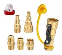 Kit de connexion rapide au propane, 7 pièces en laiton à basse pression, accessoires de camping-car pour poêles, chauffages, grilles, foyers pour camping, activités de plein air