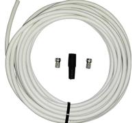 Kit de connexion satellite 2 fiches F mâles, 1 passe-fil en caoutchouc, 25 m de câble Wittenberg Antennen K-102949-10