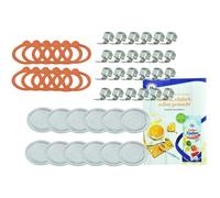 Kit de conservation - WECK - RR100 - 12 couvercles en verre - 12 anneaux de conservation - 24 clips d'alarme