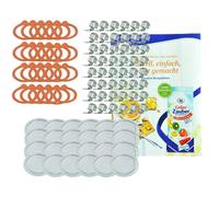 Kit de conservation - WECK - RR60 - 24 couvercles en verre - 24 anneaux - 48 pinces de réveil