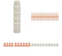 Kit de consommables 65 pièces pour découpeur plasma PT-31, buse et électrode allongée 40 A, diffuseur de gaz, coupelle en céramique, éléments en cuivre, coupe précise, compatible avec torche PT31