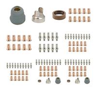 Kit de consommables efficaces pour coupe-plasma CUT60 avec embout d'électrode et plusieurs options de buse pour des opérations sans couture (1 capuchon de bouclier)