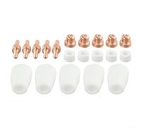 Kit de consommables pour cutter plasma PT-31 CT312 CT416 CT518 CUT40 CUT40D LGK40 Super160 Super160P avec 5 embouts, 5 électrodes, 5 coupelles, 5 anneaux