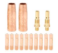 Kit de consommables pour pistolet de soudage, 14 pièces, embouts d'électrode de torche MIG, buses à gaz, diffuseurs en laiton pour soudeur Tweco Mini et série K530 100L