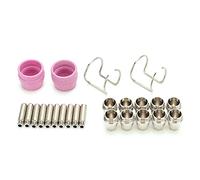Kit de consommables pour torche de découpe plasma, buses SG 55 AG 60 WSD 60P, pointe d'électrode en céramique, cuivre chromé avec anneau fixe, professionnel (24 pièces)