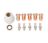 Kit de consommables pour torche de découpe plasma, Ensemble de consommables for torche découpe Plasma, 12 pièces, électrodes, buses, capuchon, anneau tourbillonnant for PT IPT 60 40